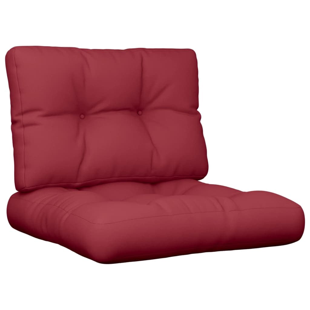 vidaXL Almofadões para móveis de paletes 2 pcs tecido vermelho tinto