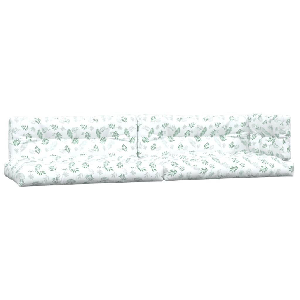 vidaXL Almofadões p/ paletes 2 pcs tecido padrão de folhas