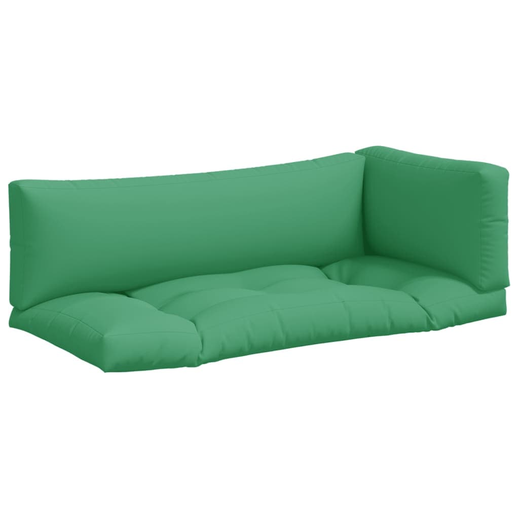 vidaXL Almofadões para móveis de paletes 3 pcs tecido verde
