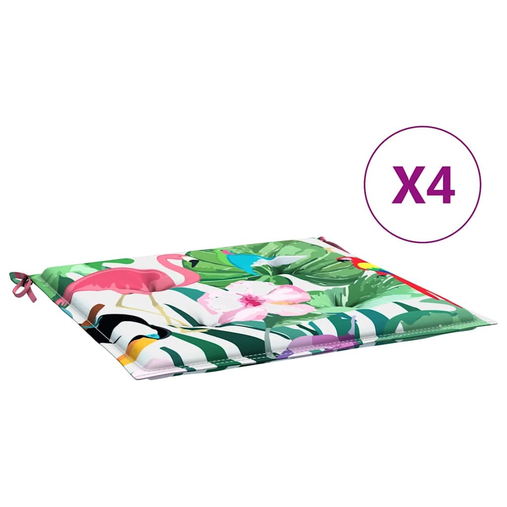 vidaXL Almofadões p/ cadeira 4pcs 40x40x4 cm tecido multicor