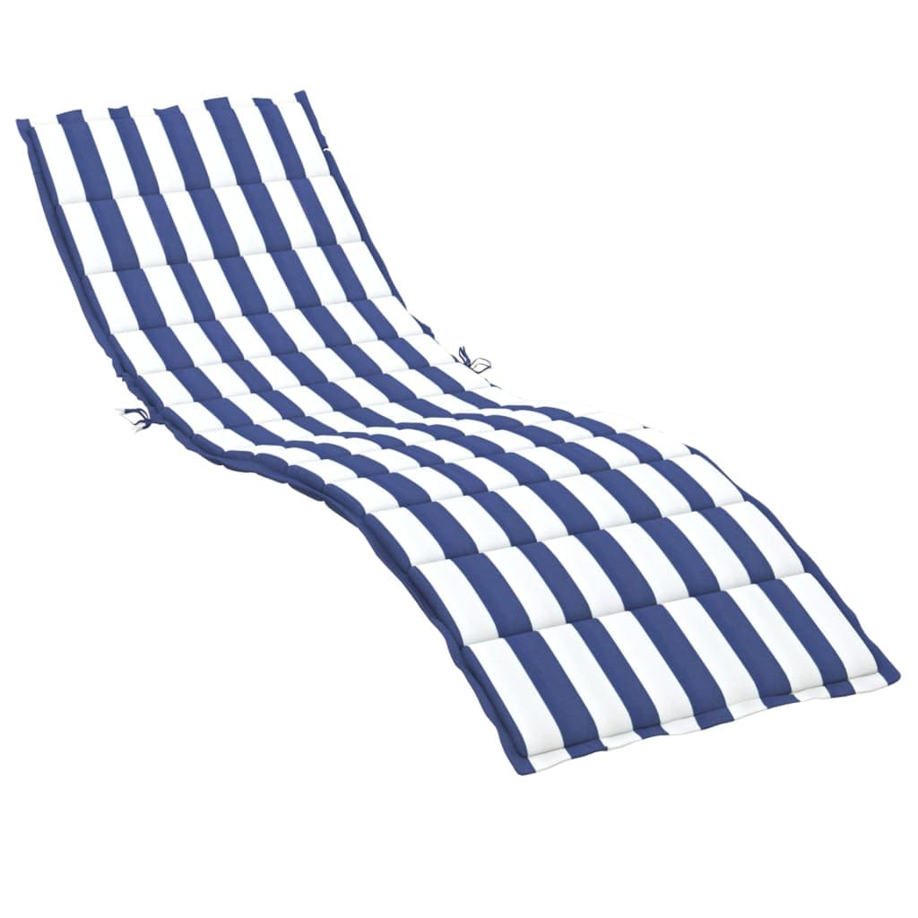 vidaXL Almofadão p/ espreguiçadeira tecido oxford riscas azul/branco