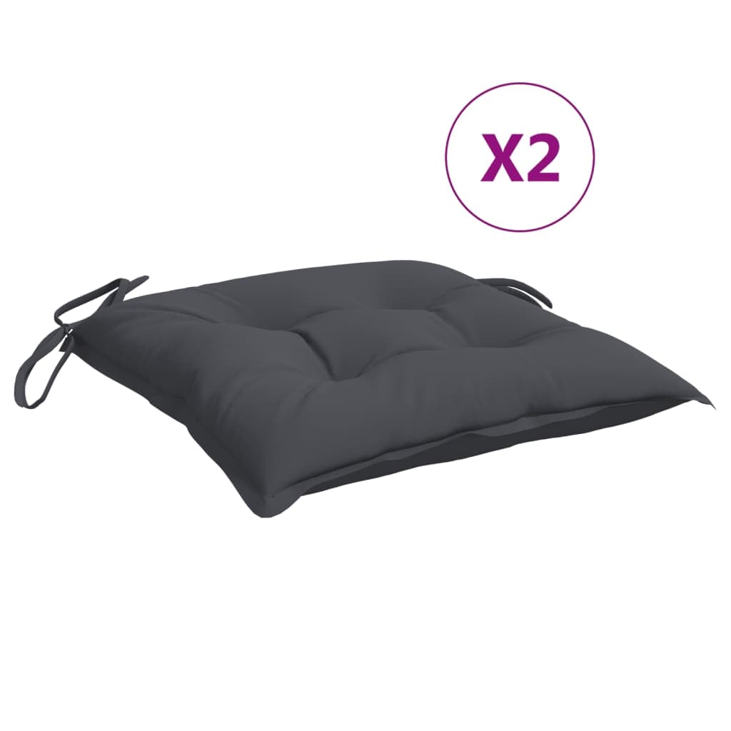 vidaXL Almofadões de cadeira 2 pcs 50x50x7 cm tecido oxford antracite