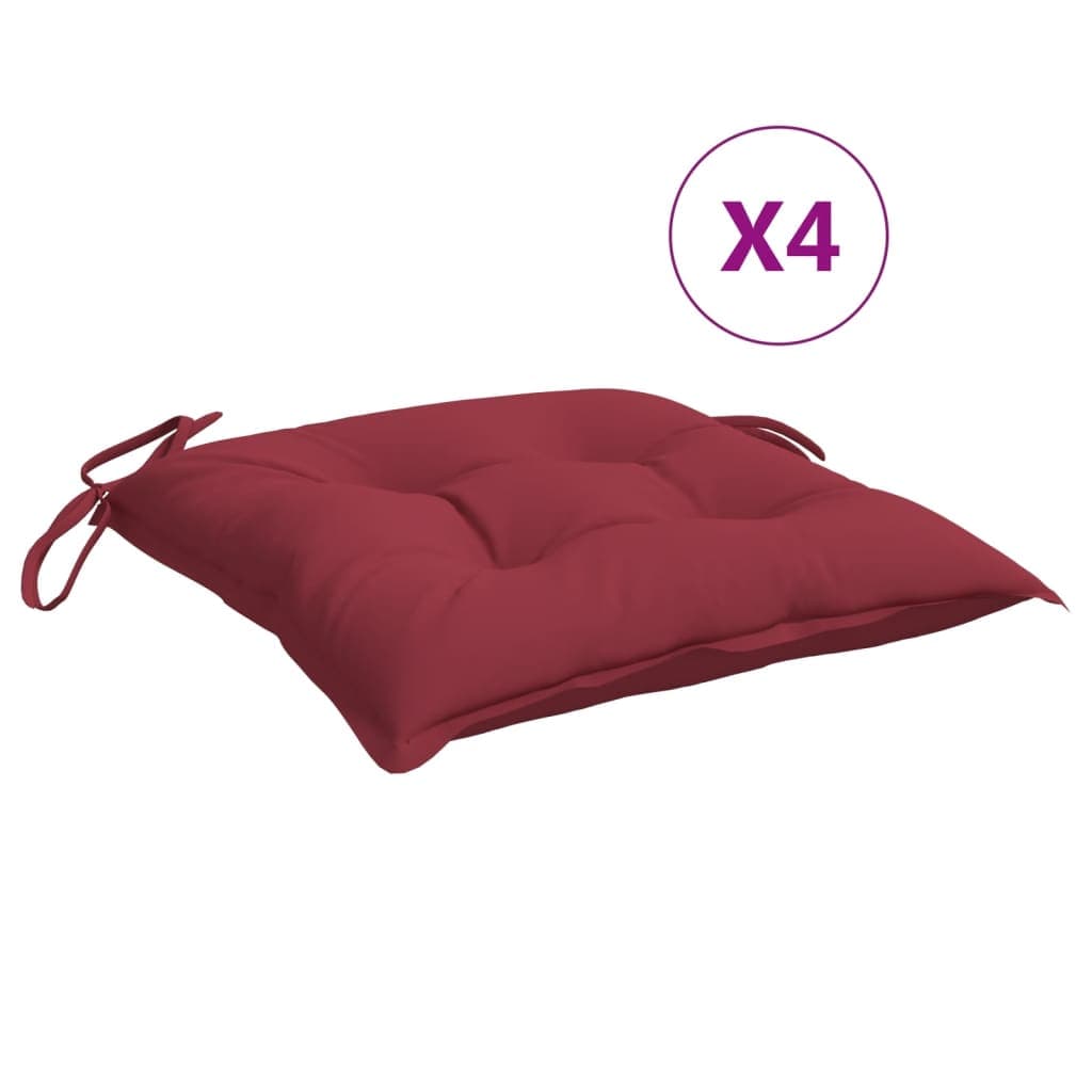 vidaXL Almofadões móveis de paletes 4 pcs tecido oxford vermelho-tinto