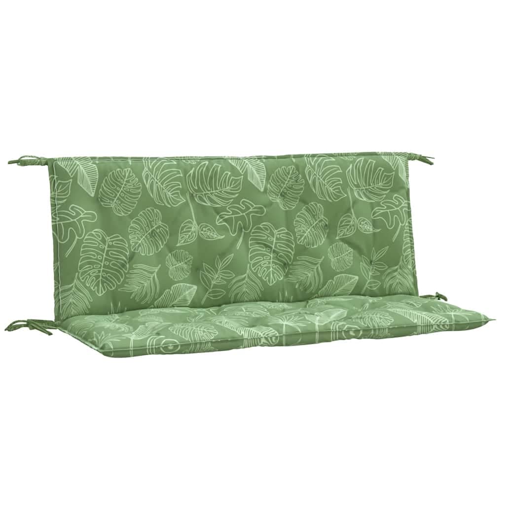 vidaXL Almofadões banco jardim 2 pcs 120x50x7 cm tecido padrão folhas