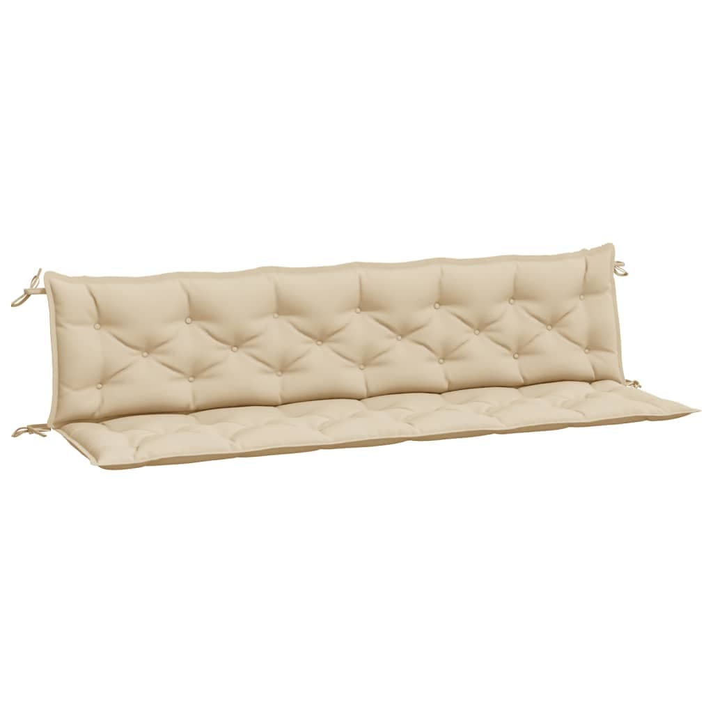 vidaXL Almofadões banco jardim 2 pcs 200x50x7cm tecido oxford bege