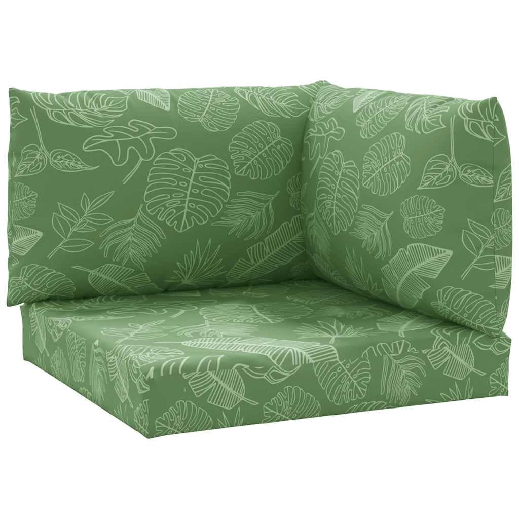 vidaXL Almofadões p/ móveis paletes 3 pcs tecido oxford padrão folhas