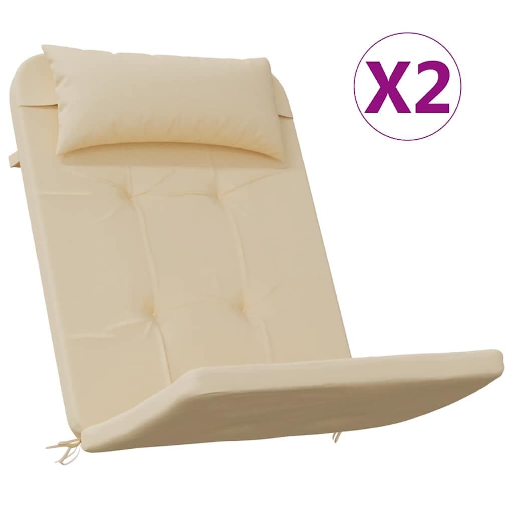vidaXL Almofadões p/ cadeira adirondack 2 pcs tecido oxford bege