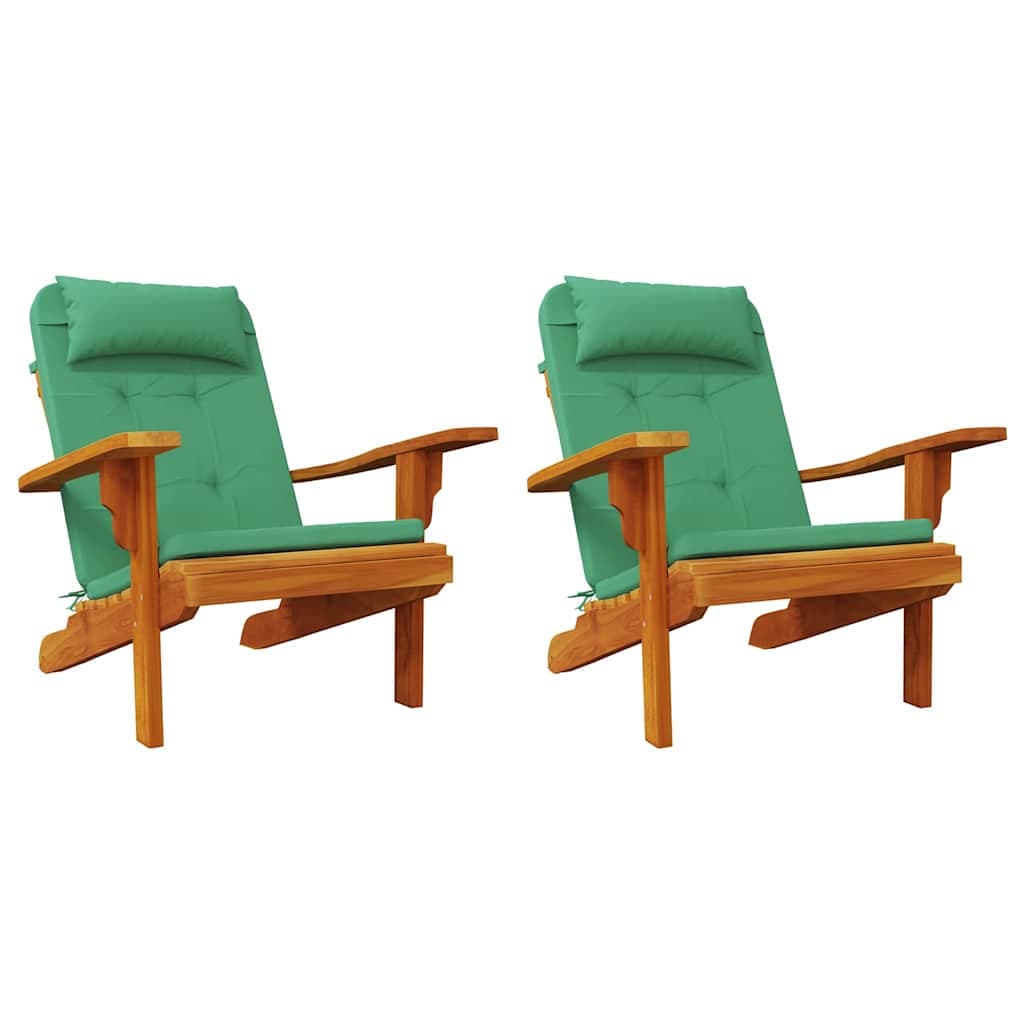 vidaXL Almofadas de cadeira 2 pcs Verde 58 x 77 x 4,5 cm Tecido Oxford