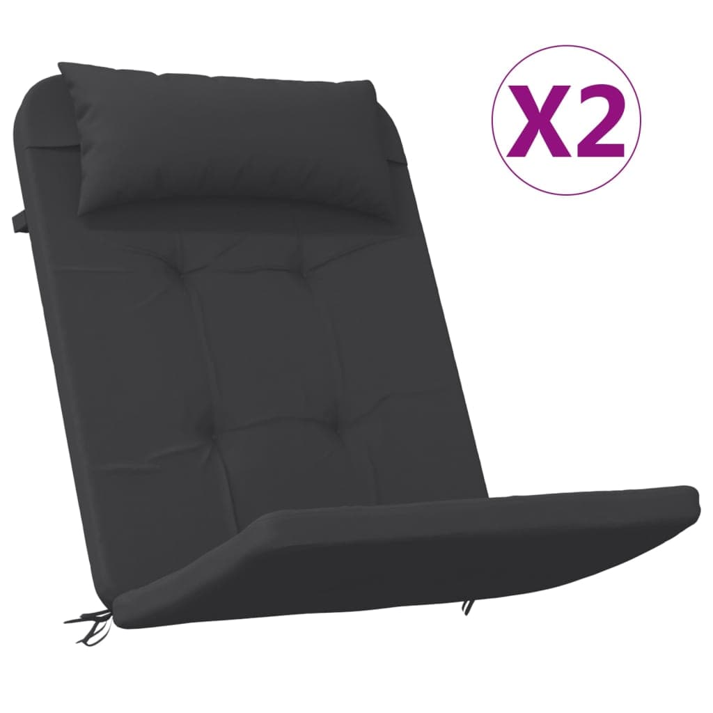 Almofadões para Cadeira Adirondack 2 Peças Tecido Oxford Preto - 361837