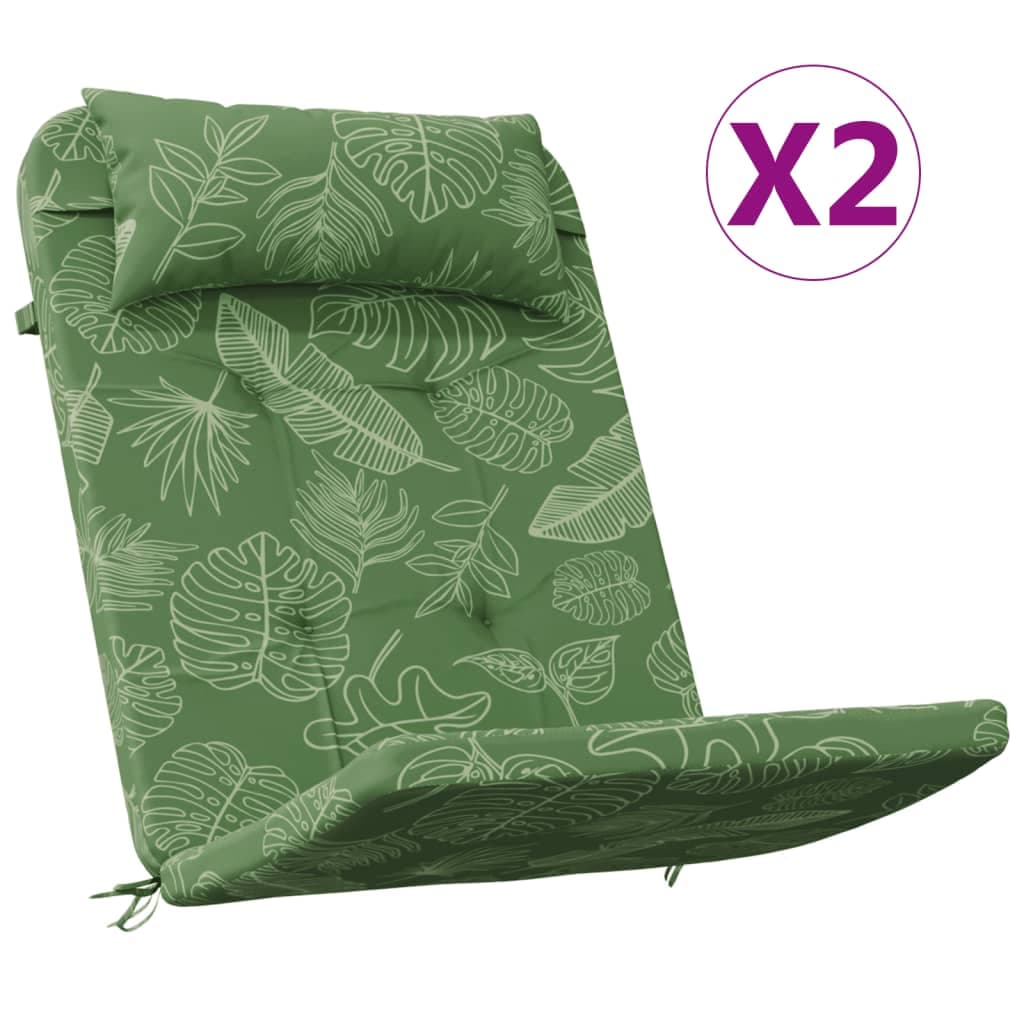 vidaXL Almofadões cadeira adirondack 2 pcs tecido oxford padrão folhas