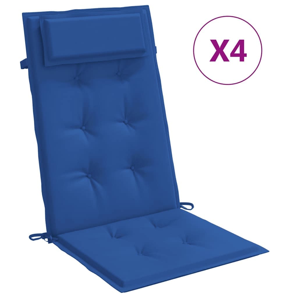 vidaXL Almofadões cadeira encosto alto 4 pcs tecido oxford azul real