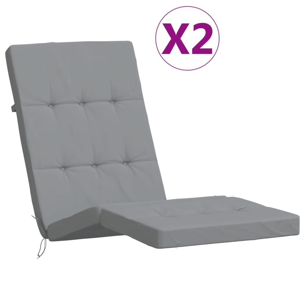 vidaXL Almofadões p/ cadeira de terraço 2 pcs tecido oxford cinzento