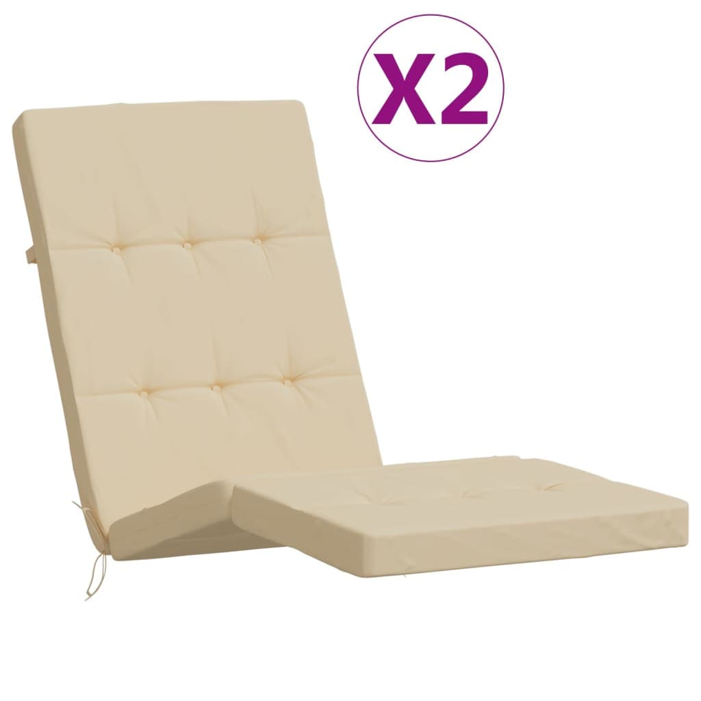 vidaXL Almofadões p/ cadeira de terraço 2 pcs tecido oxford bege