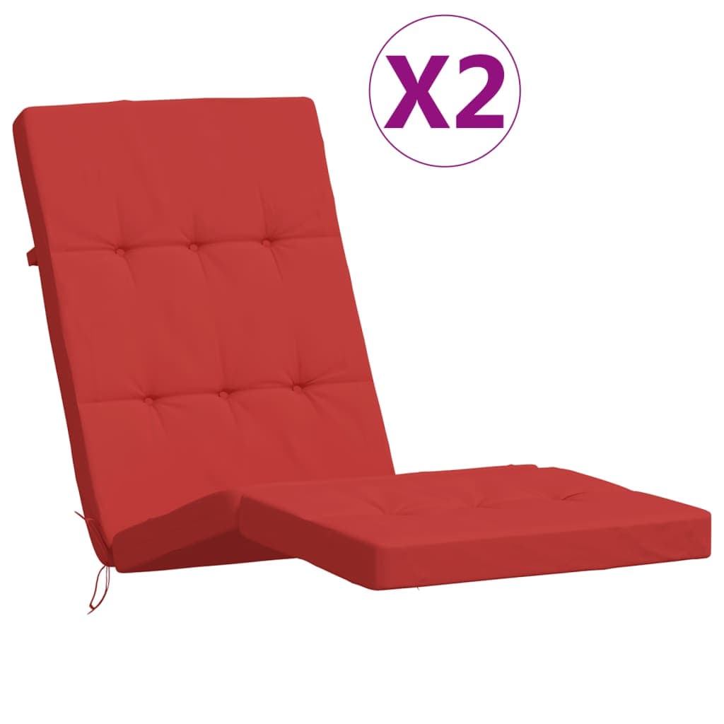 vidaXL Almofadões p/ cadeira de terraço 2 pcs tecido oxford vermelho