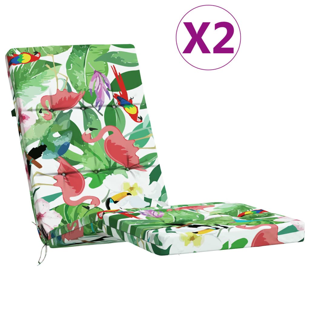 vidaXL Almofadões p/ cadeira de terraço 2 pcs tecido oxford multicor