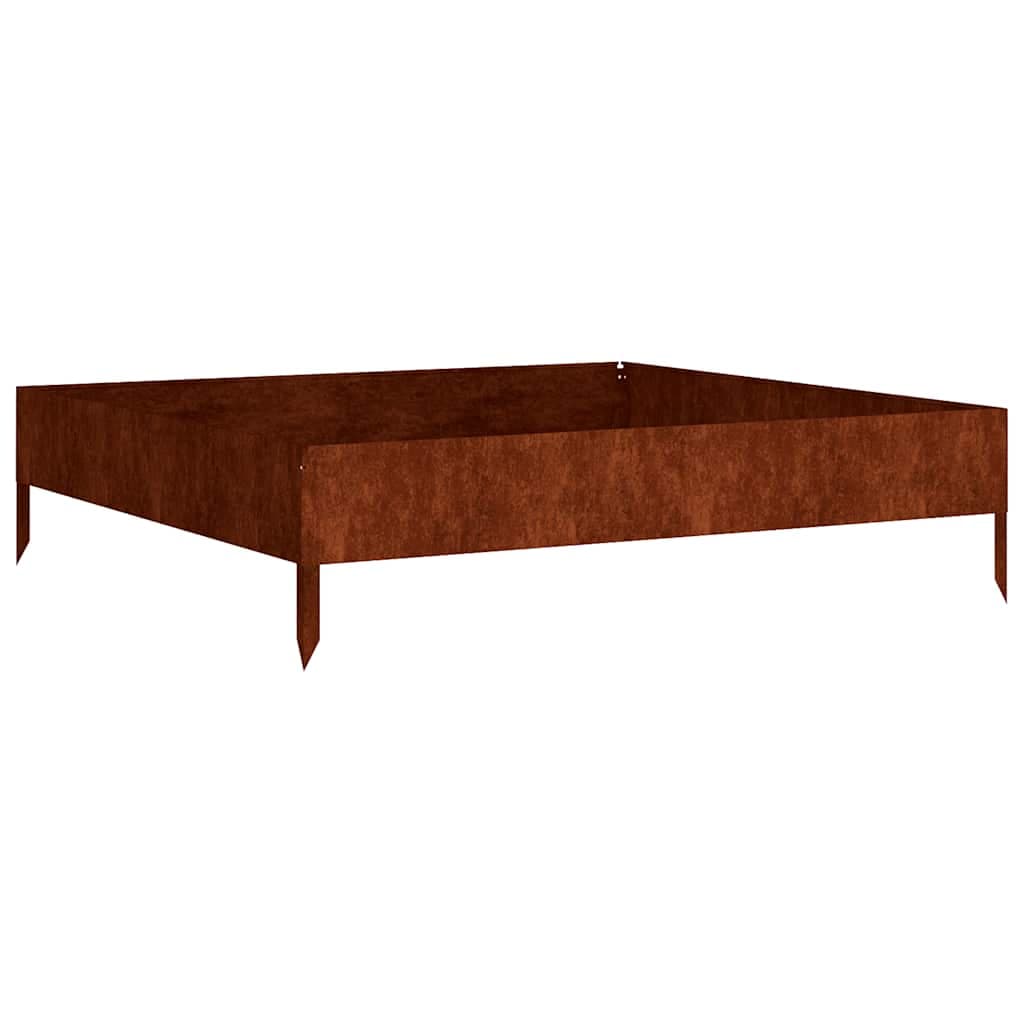 vidaXL Canteiro elevado de jardim 100x100x26 cm aço corten