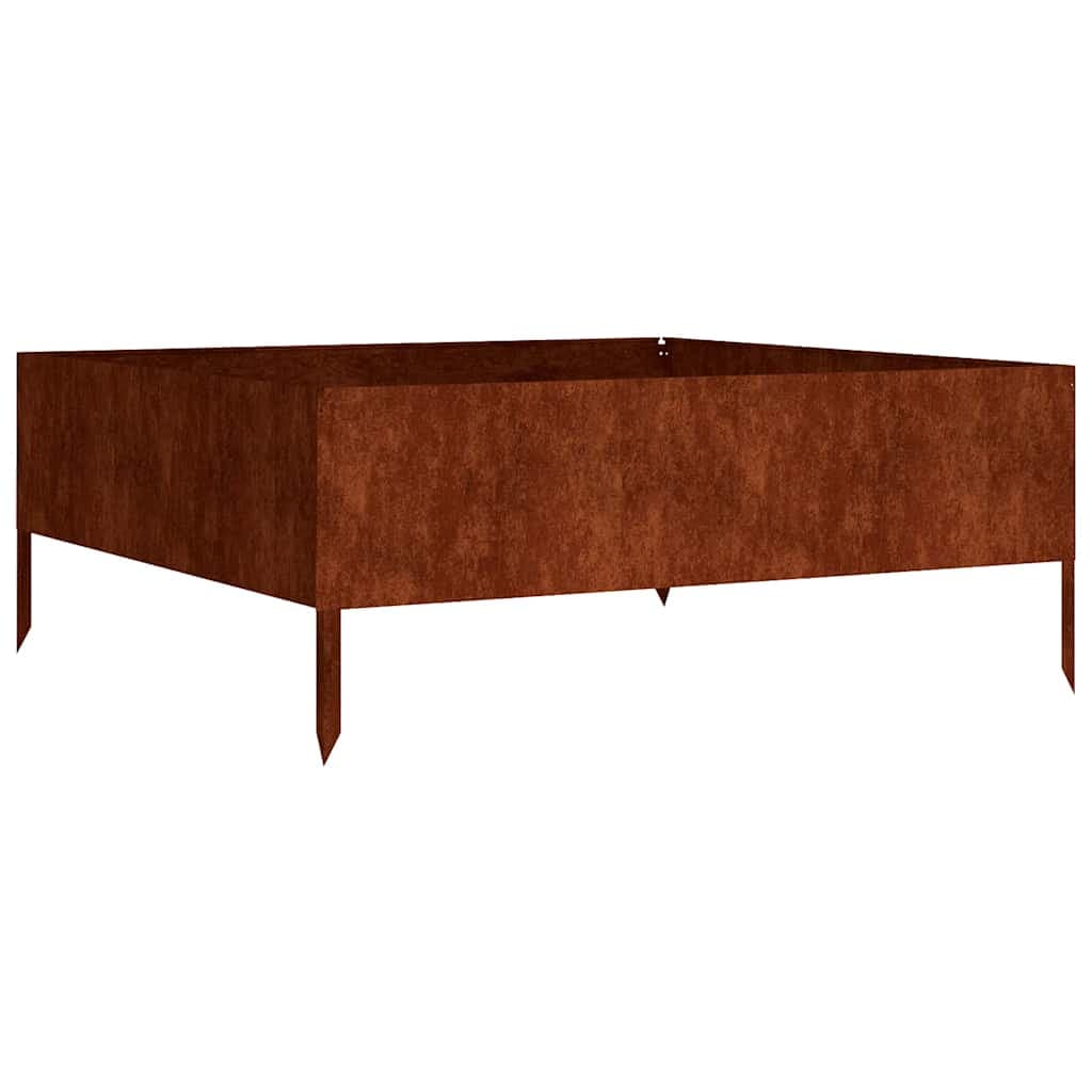vidaXL Canteiro elevado de jardim 100x100x41 cm aço corten