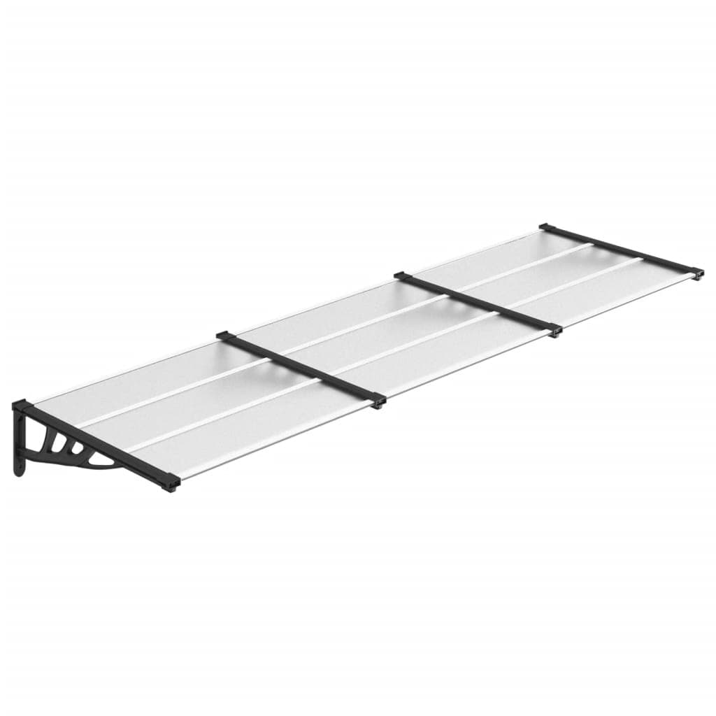 vidaXL Toldo para porta 297,5x90 cm policarbonato preto/transparente