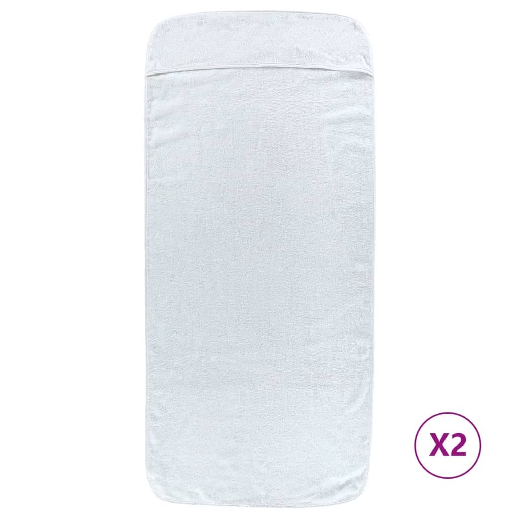 vidaXL Toalhas de praia 2 pcs 75x200 cm tecido 400 GSM branco