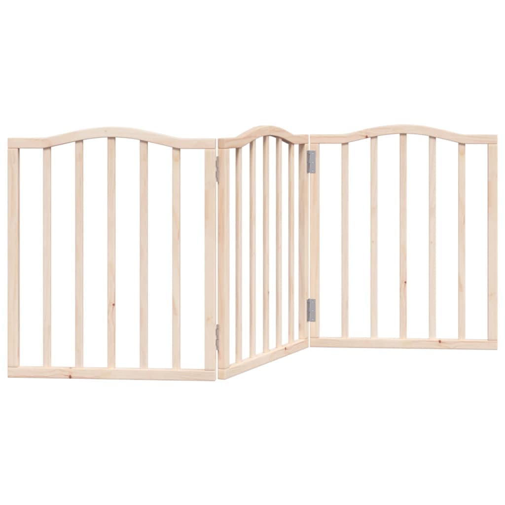 vidaXL Portão para cães dobrável 3 painéis 150 cm madeira de álamo