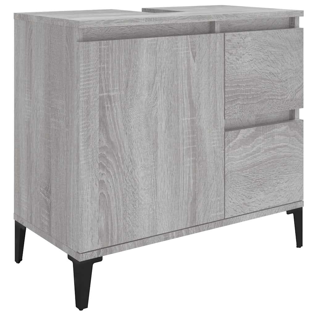 vidaXL Armário WC 65x33x60 cm derivados de madeira sonoma cinzento