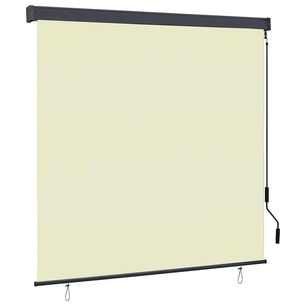 vidaXL Estores de rolo Creme 180 x 250 cm Tecido e Alumínio