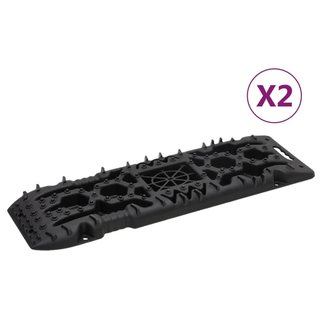 vidaXL Placas de tração 2 pcs 107x31x7 cm nylon preto