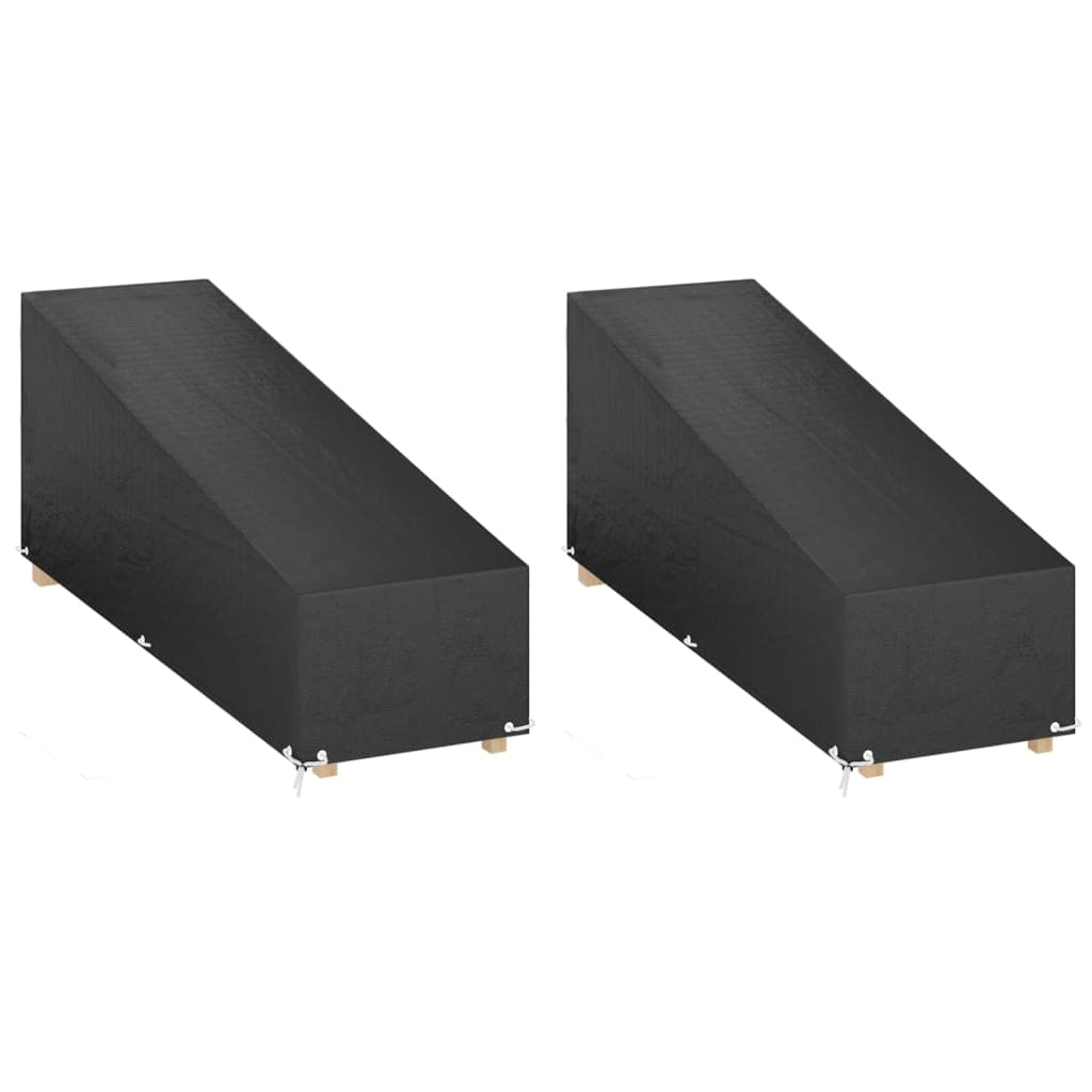vidaXL Capas p/ espreguiçadeira 2 pcs 12 ilhós 205x75x40/70 cm PE