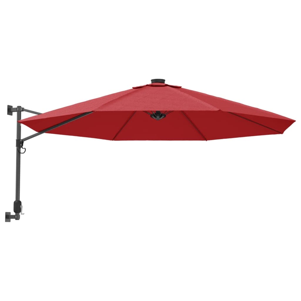 vidaXL Guarda-sol de parede 290 cm vermelho brilhante