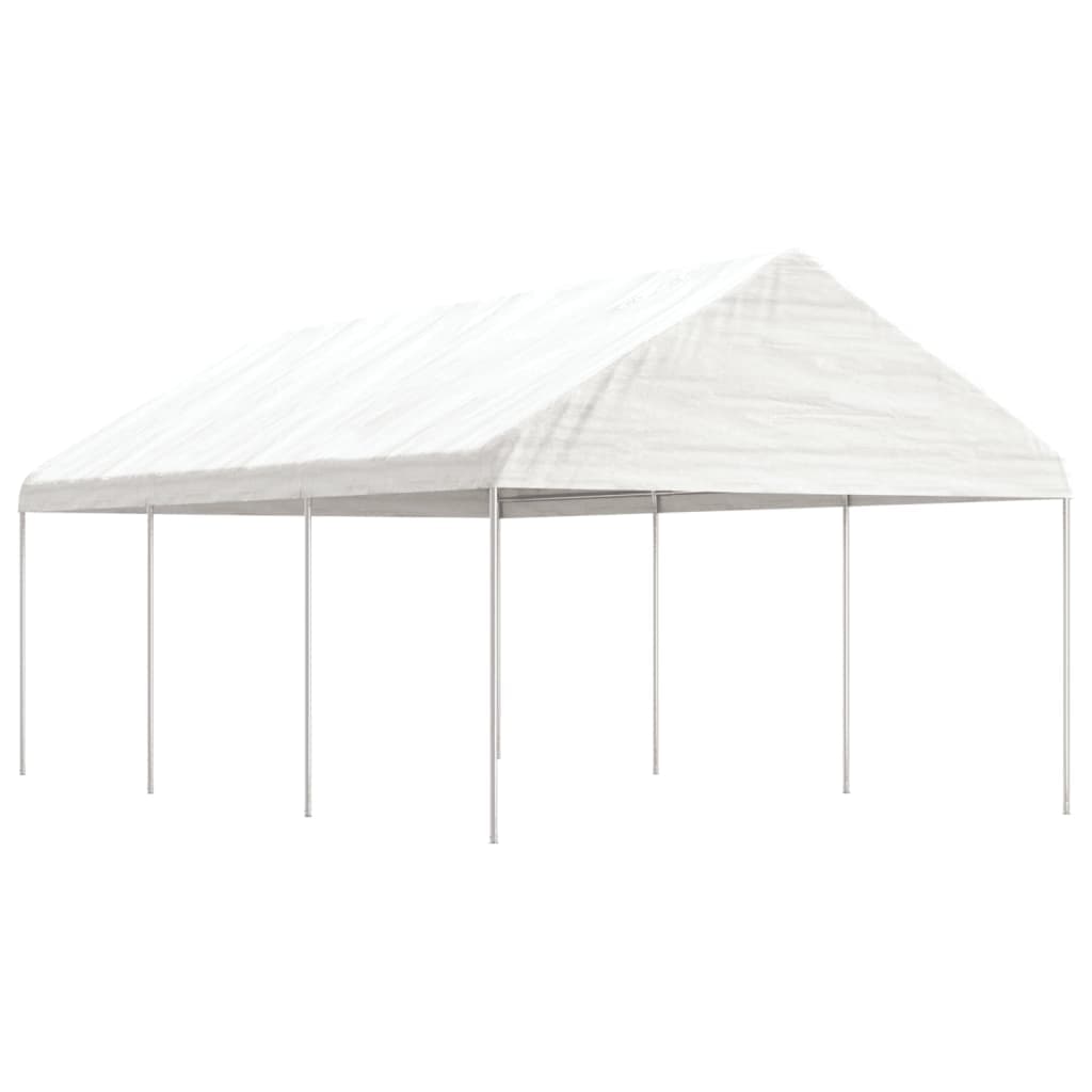 vidaXL Gazebo com Telhado 6,69x4,08x3,22 M Polietileno Branco - 265484609