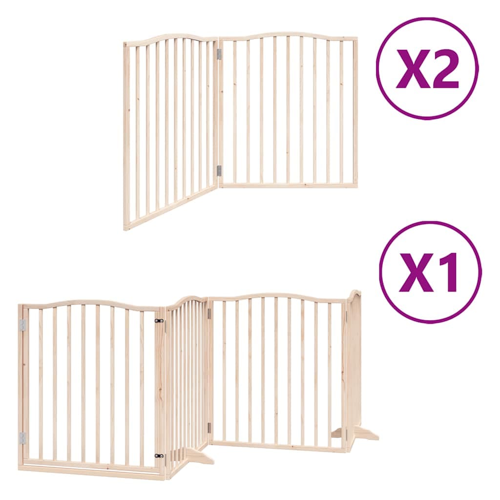vidaXL Portão para cães com porta dobrável 8 painéis 640 cm álamo