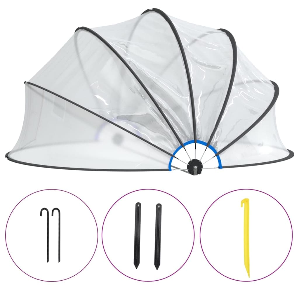 vidaXL Cúpula de piscina redonda 376x188 cm PVC