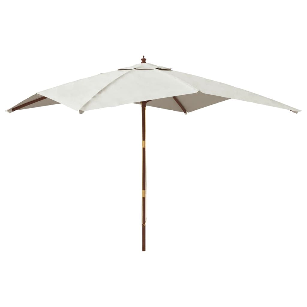 vidaXL Guarda-sol jardim c/ poste de madeira 300x300x273 cm cor areia