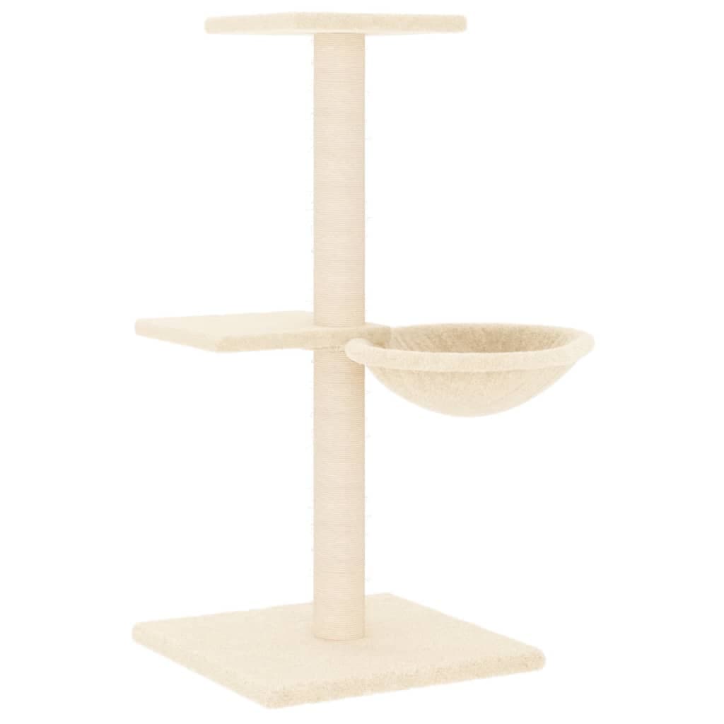 vidaXL Árvore para gatos c/ postes arranhadores sisal 72 cm cor creme