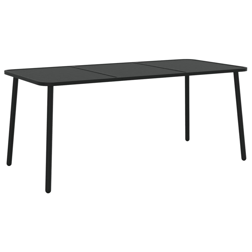 vidaXL Mesa de jardim 165x80x71 cm aço antracite