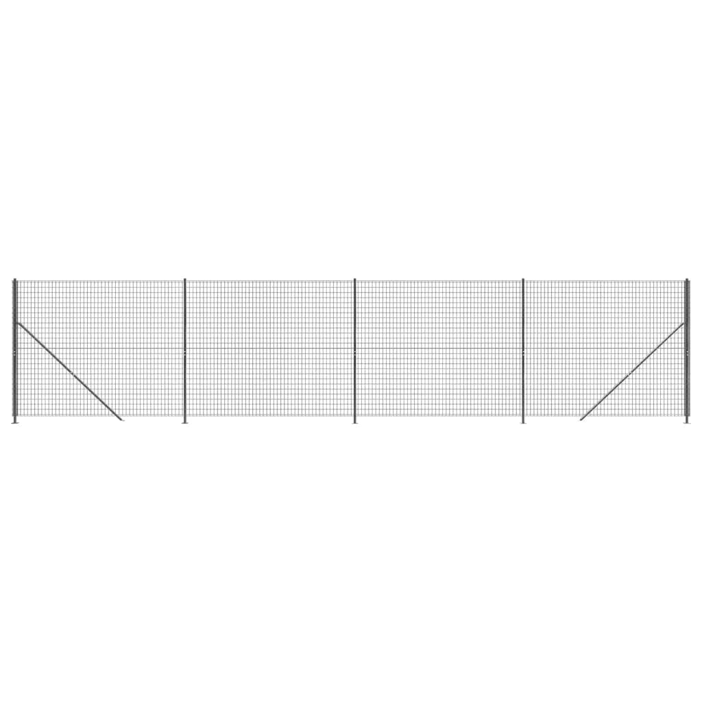 vidaXL Cerca de malha de arame com flange 1,4x10 m antracite