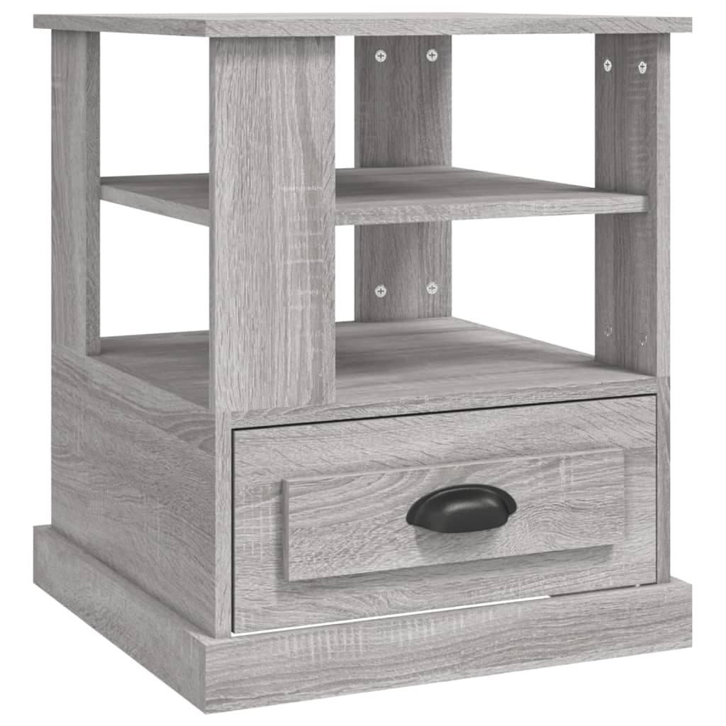 vidaXL Mesa de apoio 50x50x60 cm derivados de madeira cinzento sonoma