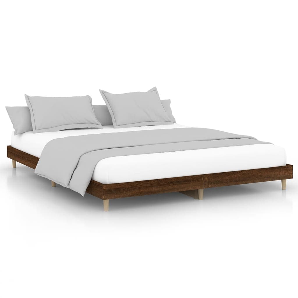vidaXL Estrutura Cama sem Colchão 200x200 cm Carvalho Castanho - 2870265873