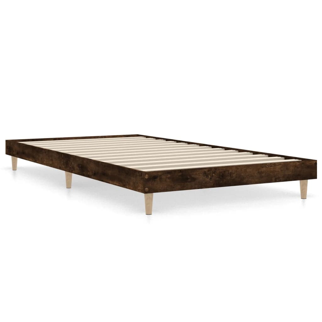 vidaXL Estrutura cama s/ colchão derivados de madeira carvalho fumado