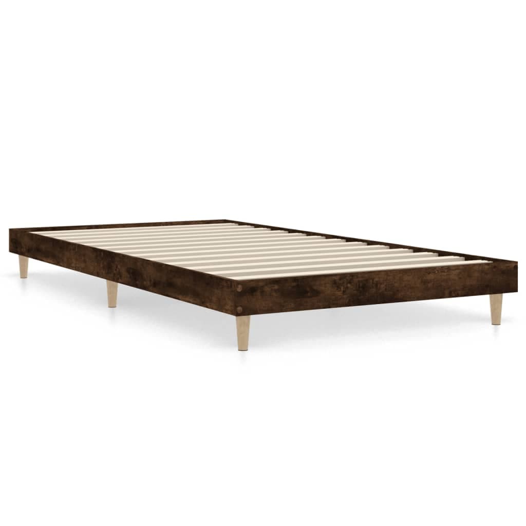 vidaXL Estrutura cama s/ colchão derivados de madeira carvalho fumado