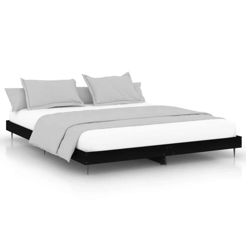vidaXL Estrutura de cama 200x200 cm derivados de madeira preto