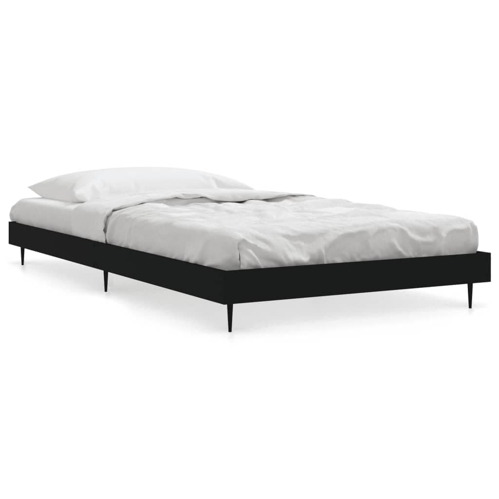 vidaXL Estrutura de cama 100x200 cm derivados de madeira preto