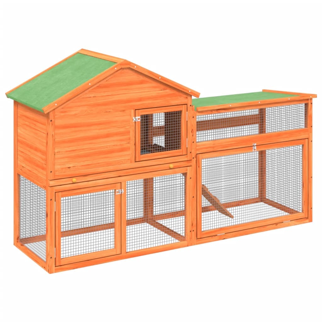 vidaXL Coelheira 185,5x60,5x109,5 cm pinho maciço castanho