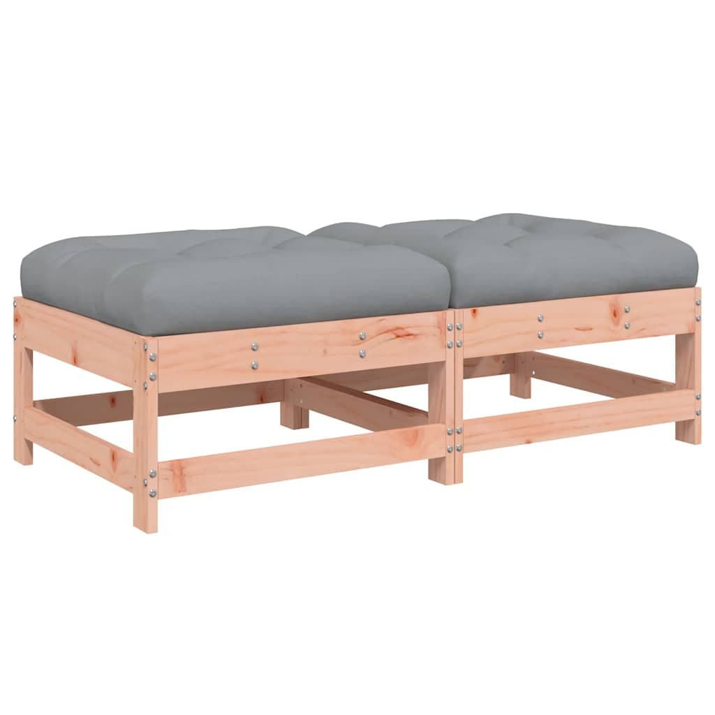 vidaXL Apoios de pés jardim c/ almofadões 2pcs madeira douglas maciça