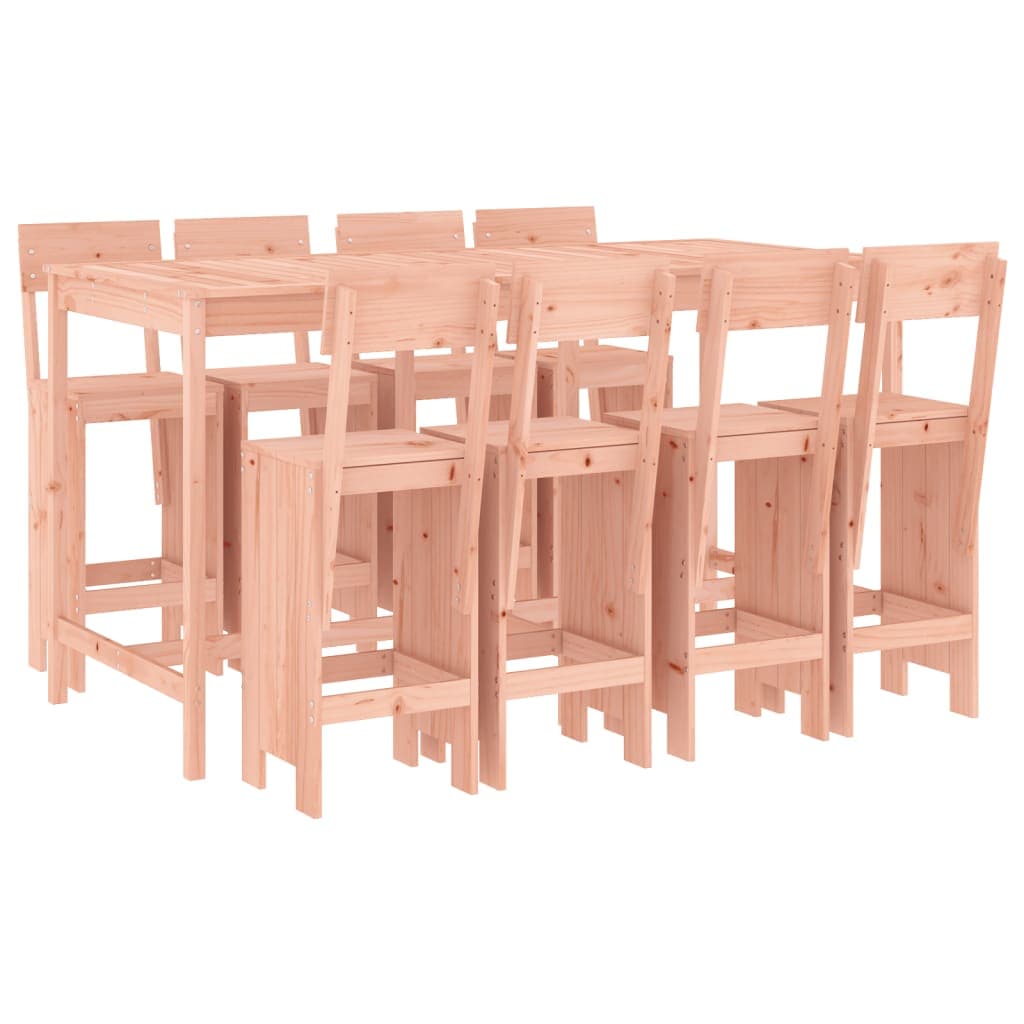 vidaXL 9 Conjunto de Bar para Jardim Madeira de Douglas Maciça