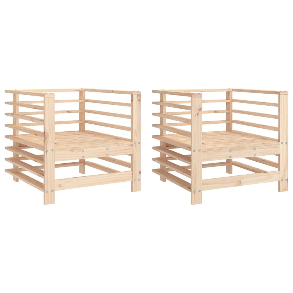 vidaXL Cadeiras de jardim 2 pcs madeira de pinho maciça