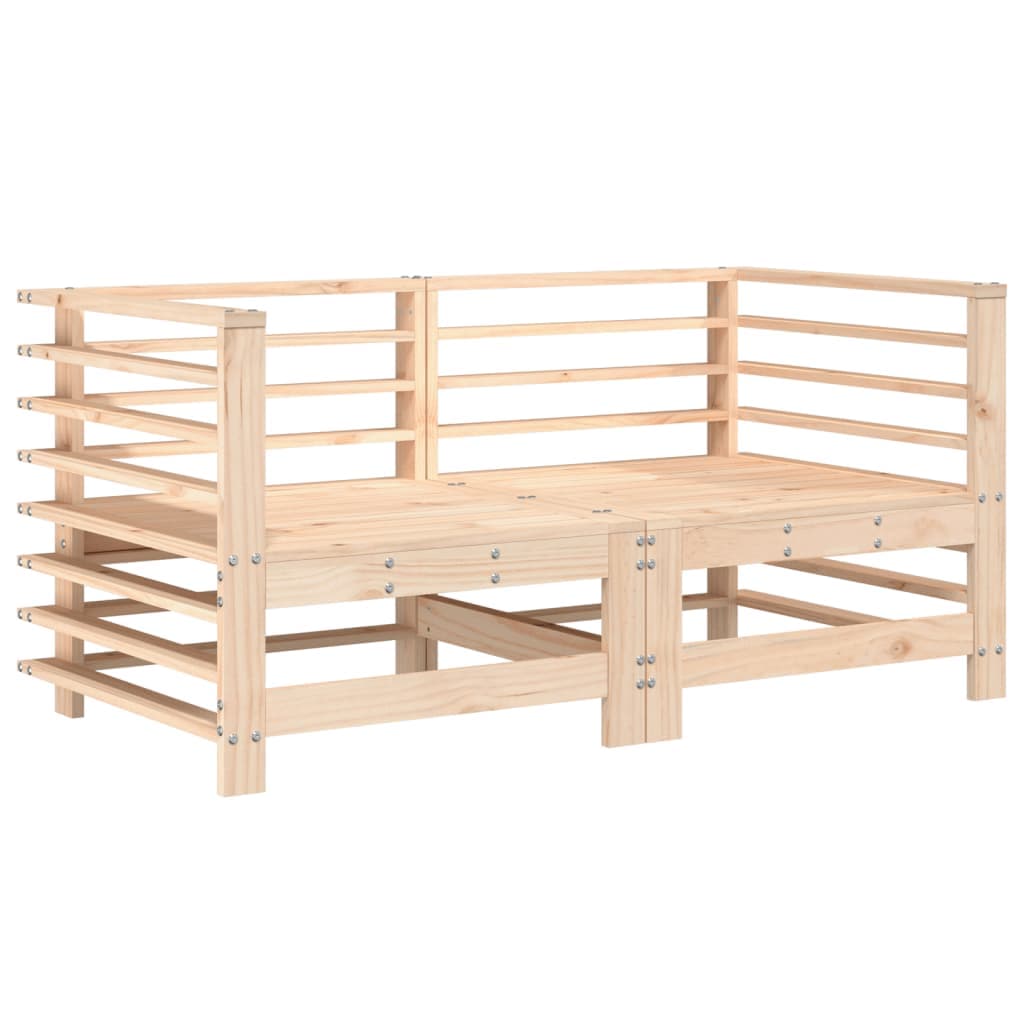 vidaXL Sofás de canto para jardim 2 pcs madeira de pinho maciça