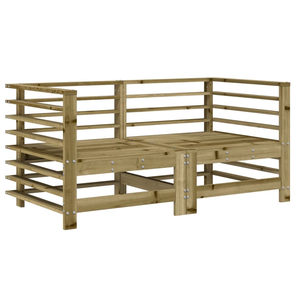 vidaXL Sofás de canto para jardim 2 pcs madeira de pinho impregnada