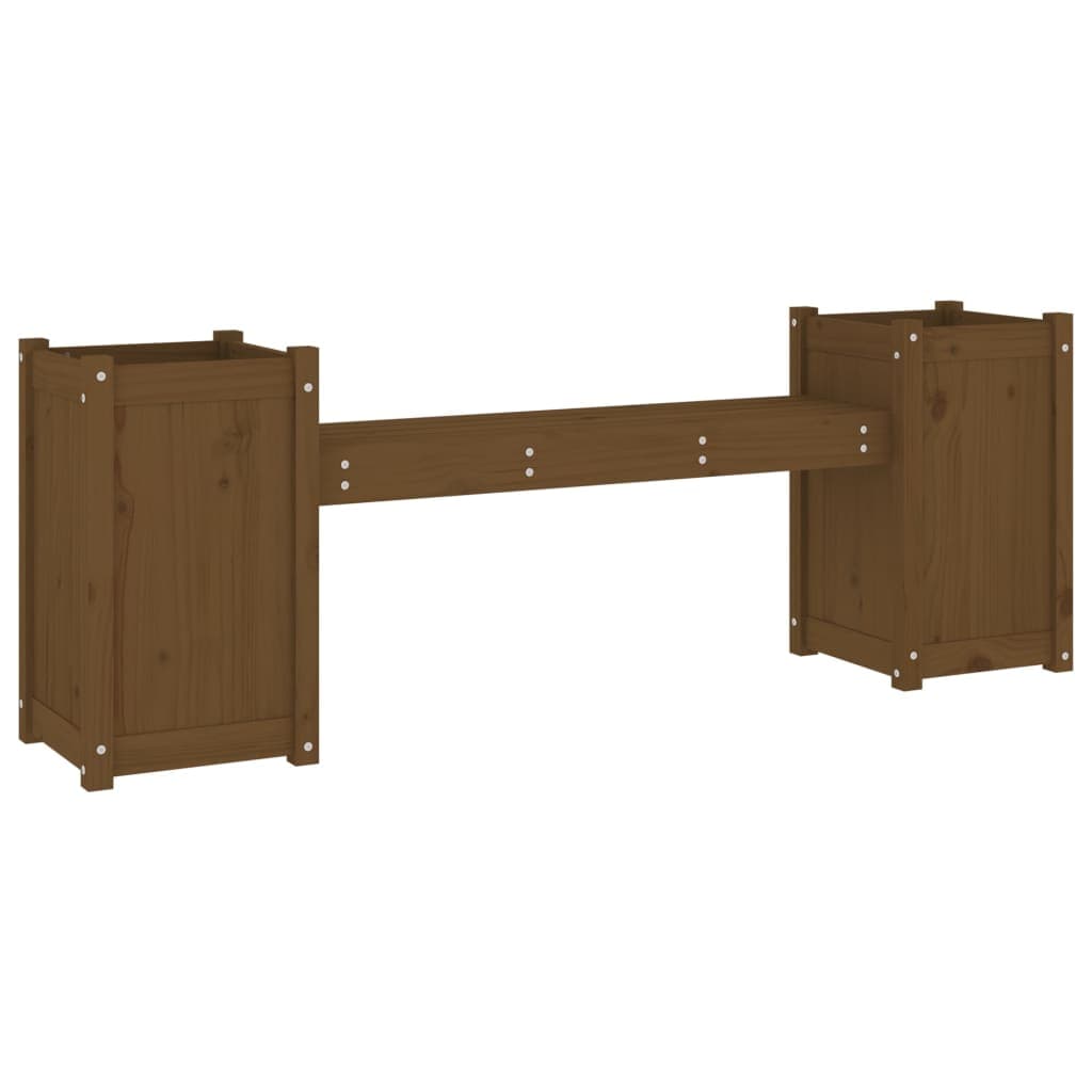 vidaXL Banco c/ vasos 180x36x63cm madeira de pinho maciça castanho-mel