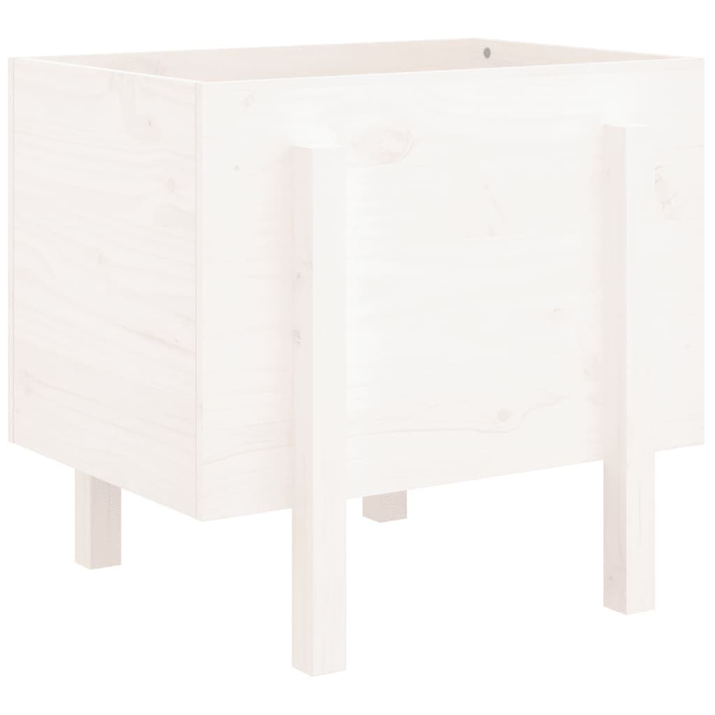 vidaXL Vaso/floreira de jardim 62x50x57 cm pinho maciço branco